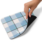 Personalized Pink Cloud and Blue Lagoon Plaid Mouse Pad - Scottish Squares