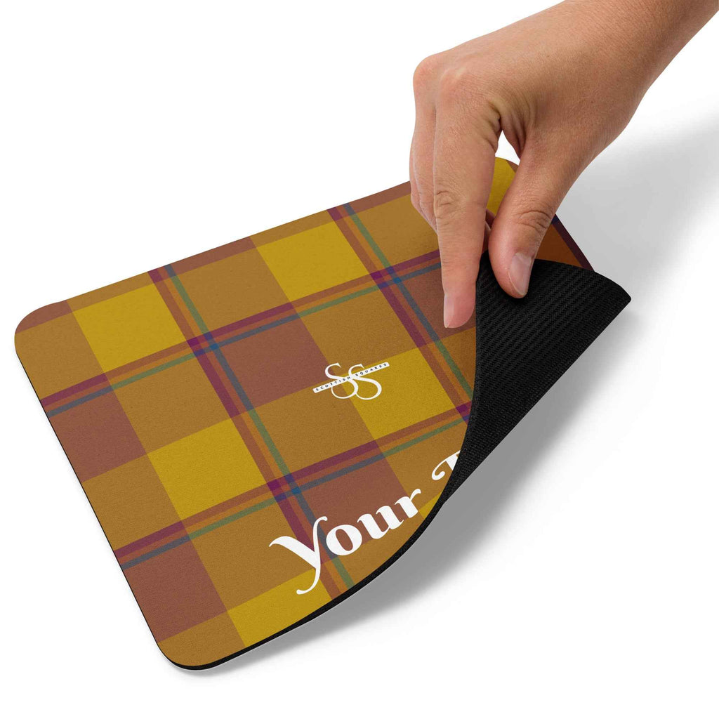 Personalized Potters Clay and Pizza Plaid Mouse Pad - Scottish Squares