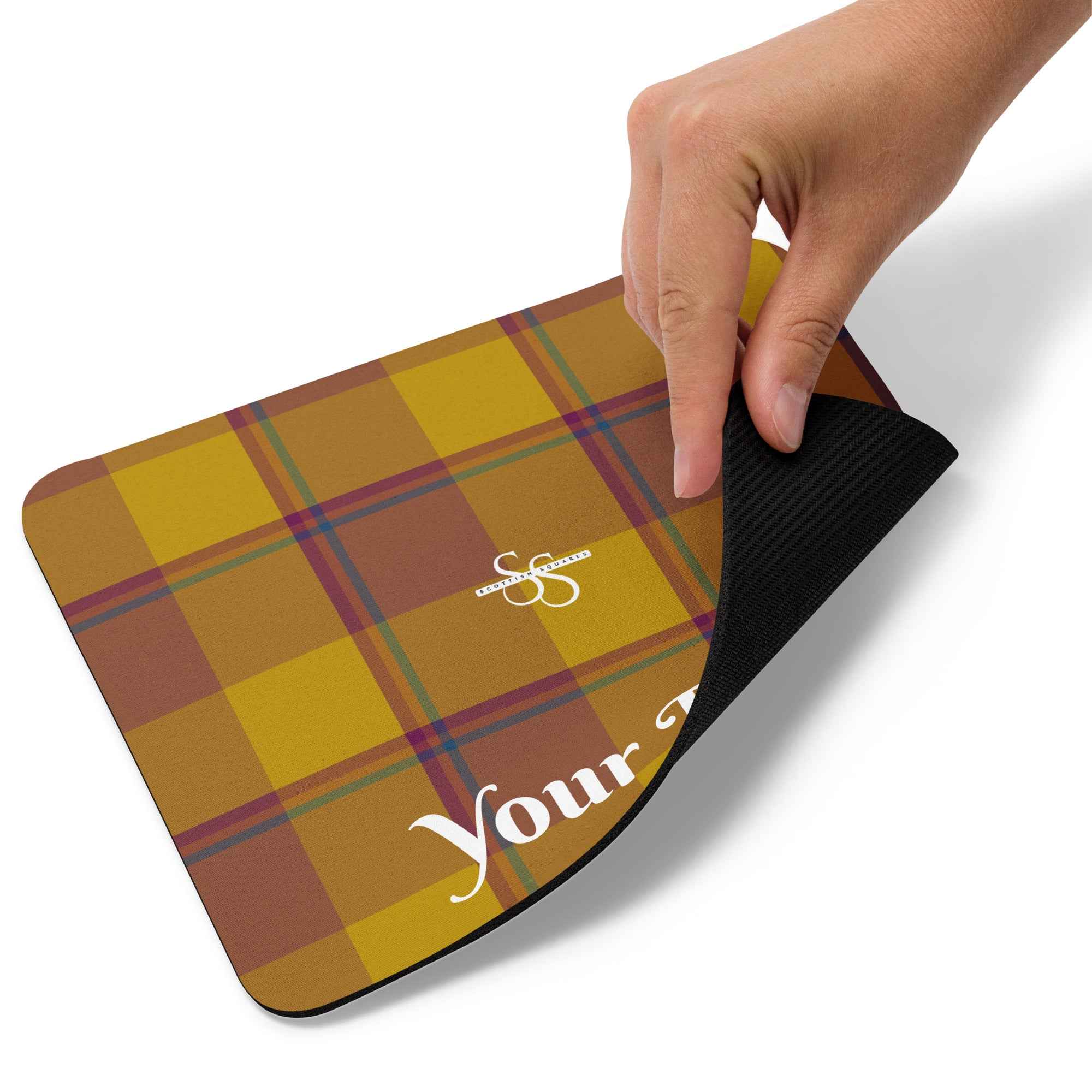 Personalized Potters Clay and Pizza Plaid Mouse Pad - Scottish Squares
