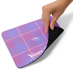 Personalized Viola and Dull Lavender Plaid Mouse Pad - Scottish Squares