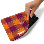 Personalized Tahiti Gold and Rose Bud Cherry Plaid Mouse Pad - Scottish Squares