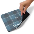 Personalized Hoki and Shuttle Gray Plaid Mouse Pad - Scottish Squares
