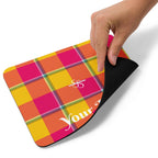 Personalized Corn and Razzmatazz Plaid Mouse Pad - Scottish Squares