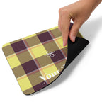Personalized Flax and Livid Brown Plaid Mouse Pad - Scottish Squares