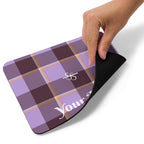 Personalized Light Wisteria and Livid Brown Plaid Mouse Pad - Scottish Squares