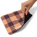 Personalized Hit Pink and Livid Brown Plaid Mouse Pad - Scottish Squares