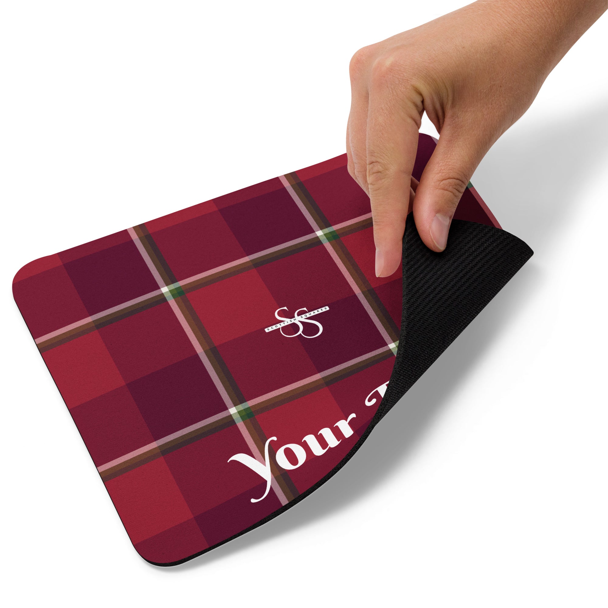Personalized Old Brick and Cab Sav Plaid Mouse Pad - Scottish Squares
