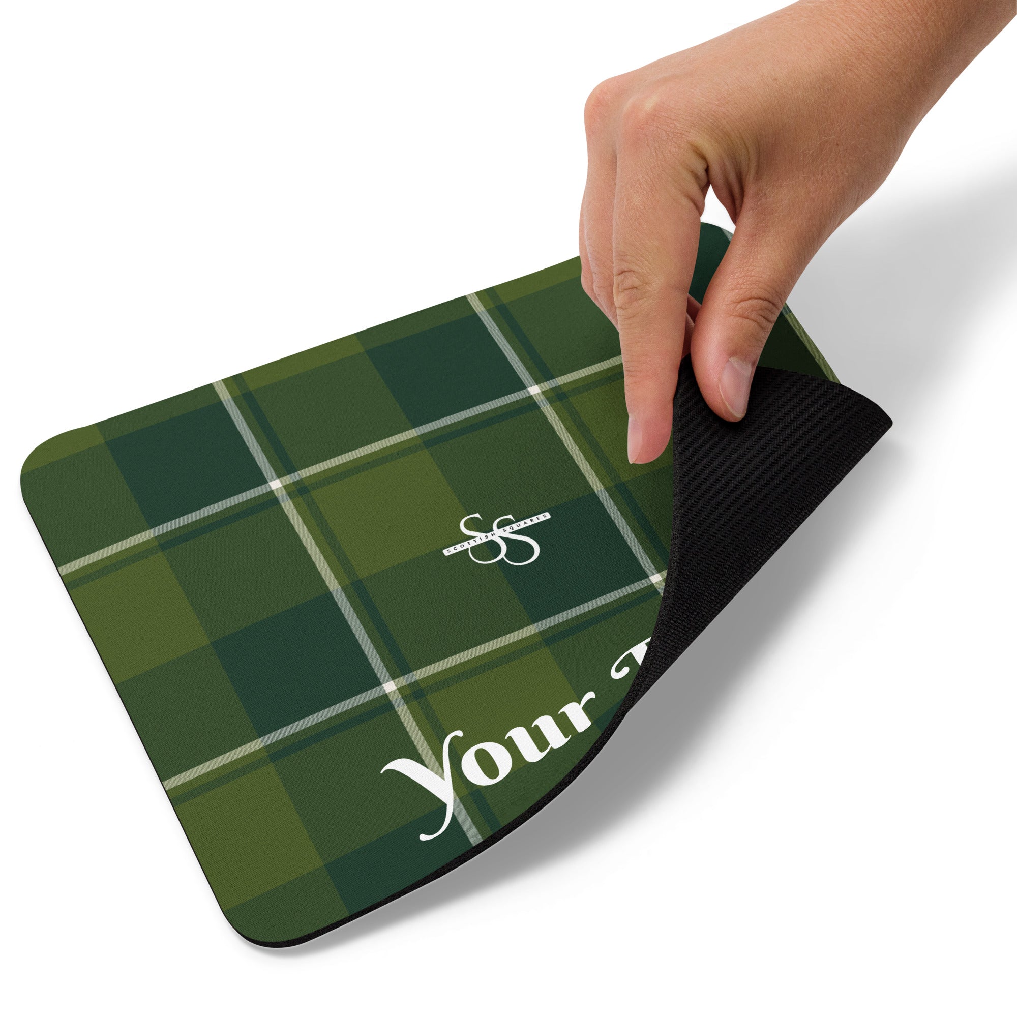 Personalized Woodland and Evergreen Plaid Mouse Pad - Scottish Squares