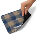Personalized Cello and Donkey Brown Plaid Mouse Pad - Scottish Squares