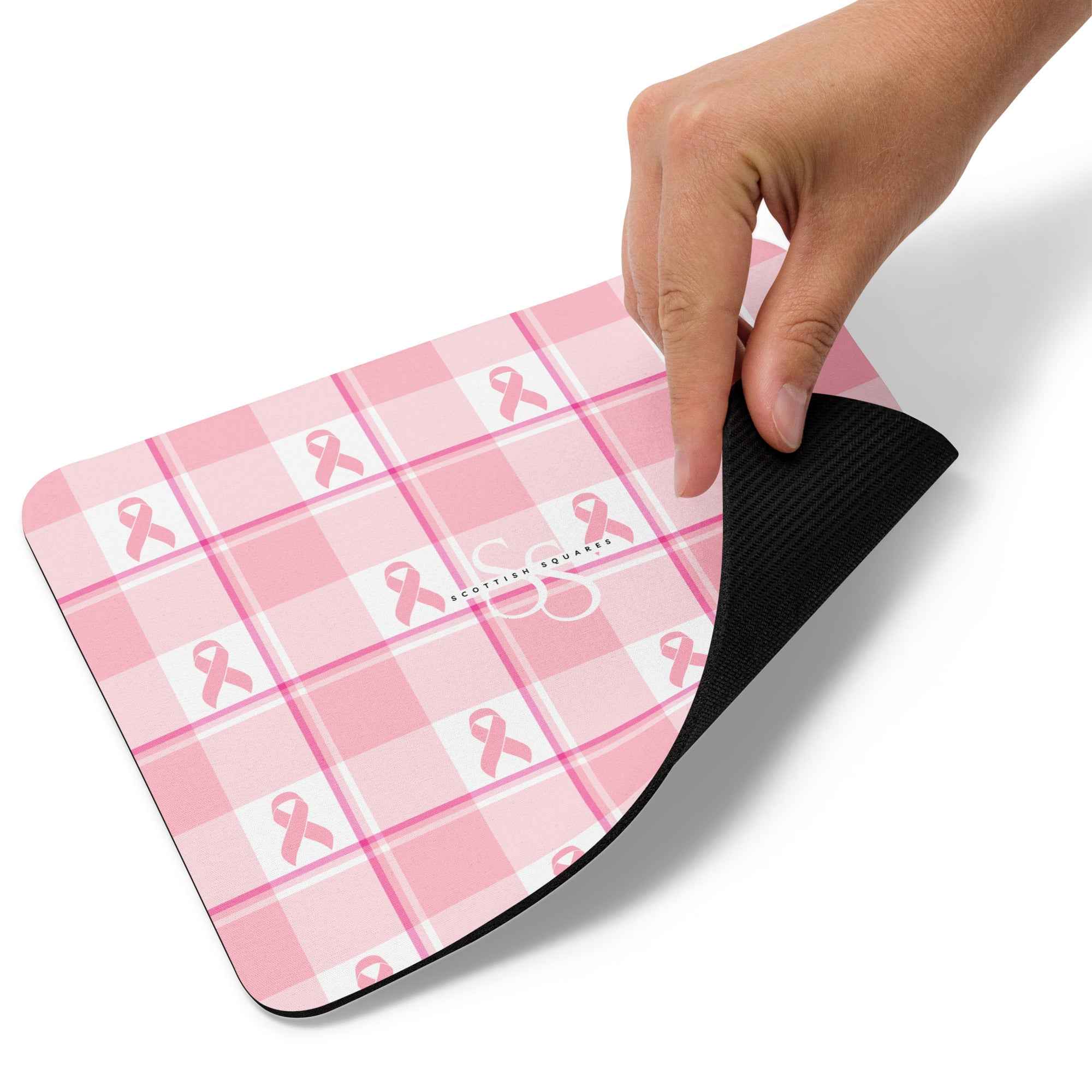 Mouse Pad Breast Cancer Awareness Plaid - Scottish Squares