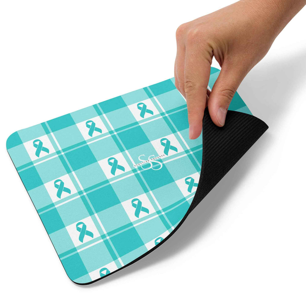 Mouse Pad Ovarian Cancer Awareness Plaid - Scottish Squares