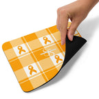 Mouse Pad Kidney Cancer Awareness Plaid, Orange Ribbon, Supportive Gift - Scottish Squares