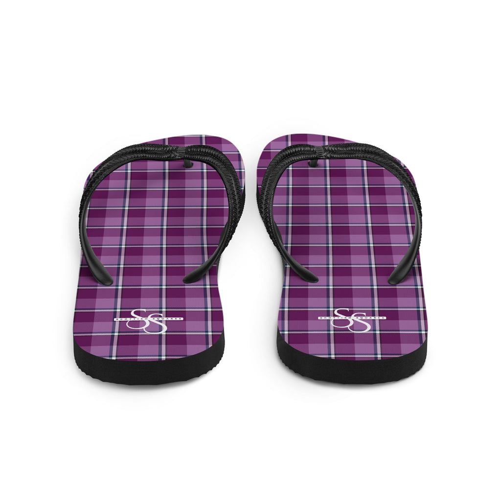 Purple and Trendy Pink Plaid Flip Flops - Scottish Squares