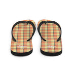 Claystone and Morning Mist Plaid Flip Flops - Scottish Squares