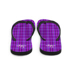 Electric Violet and Fuchsia Plaid Flip Flops - Scottish Squares