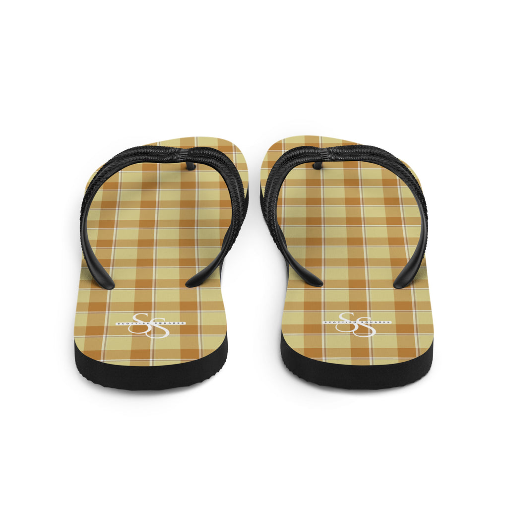 Zombie and Copper Plaid Flip Flops - Scottish Squares