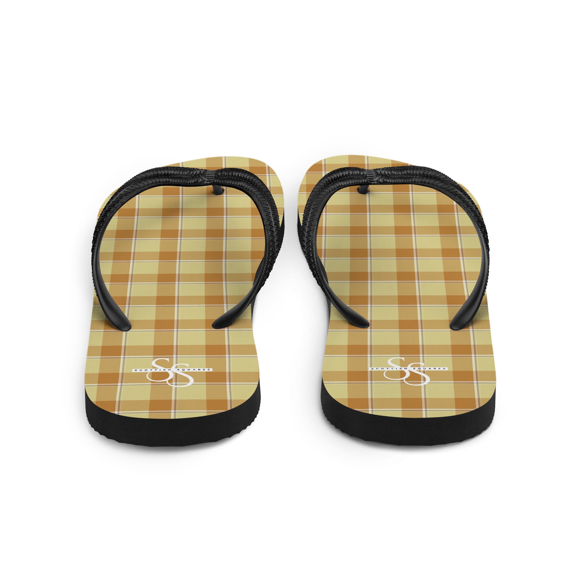 Zombie and Copper Plaid Flip Flops - Scottish Squares