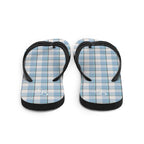Pink Cloud and Blue Lagoon Plaid Flip Flops - Scottish Squares