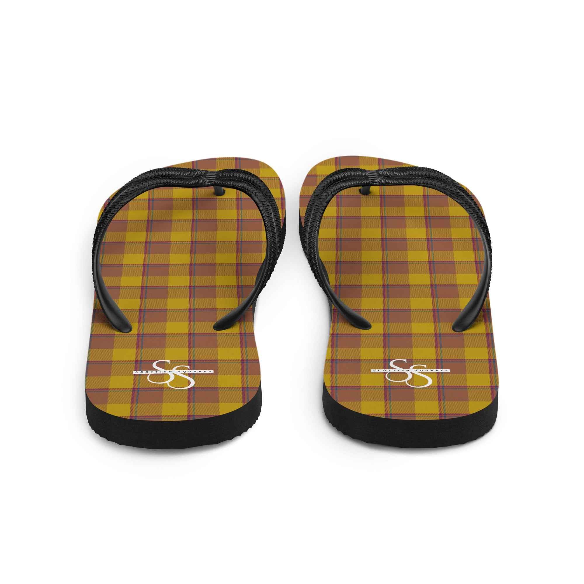 Potters Clay and Pizza Plaid Flip Flops - Scottish Squares