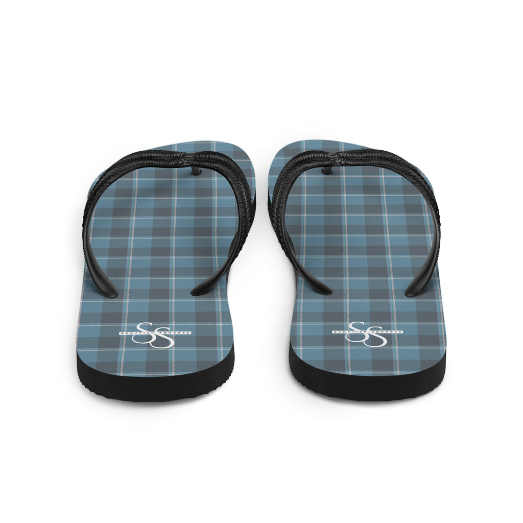 Hoki and Shuttle Gray Plaid Flip Flops - Scottish Squares