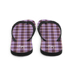 Light Wisteria and Livid Brown Plaid Flip Flops - Scottish Squares