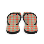 Spring Rain and Persimmon Plaid Flip Flops - Scottish Squares