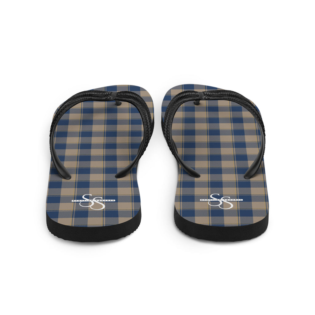 Cello and Donkey Brown Plaid Flip Flops - Scottish Squares