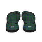 Flip Flops Green Blue Orange Plaid Tartan