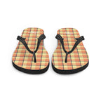 Claystone and Morning Mist Plaid Flip Flops - Scottish Squares
