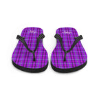 Electric Violet and Fuchsia Plaid Flip Flops - Scottish Squares
