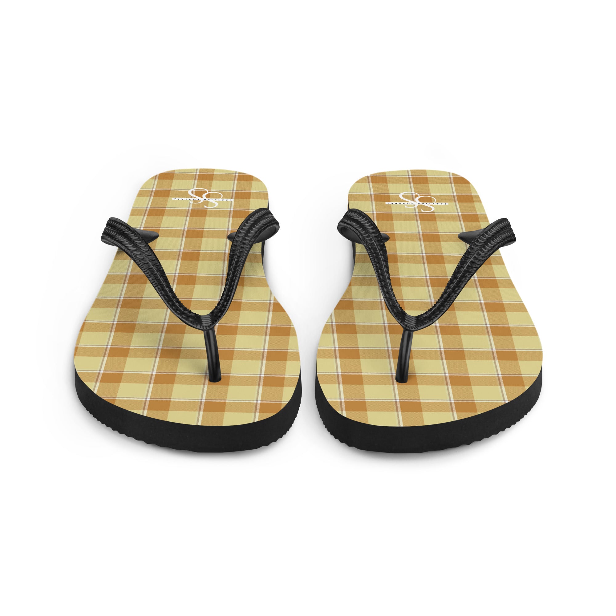 Zombie and Copper Plaid Flip Flops - Scottish Squares
