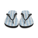 Pink Cloud and Blue Lagoon Plaid Flip Flops - Scottish Squares