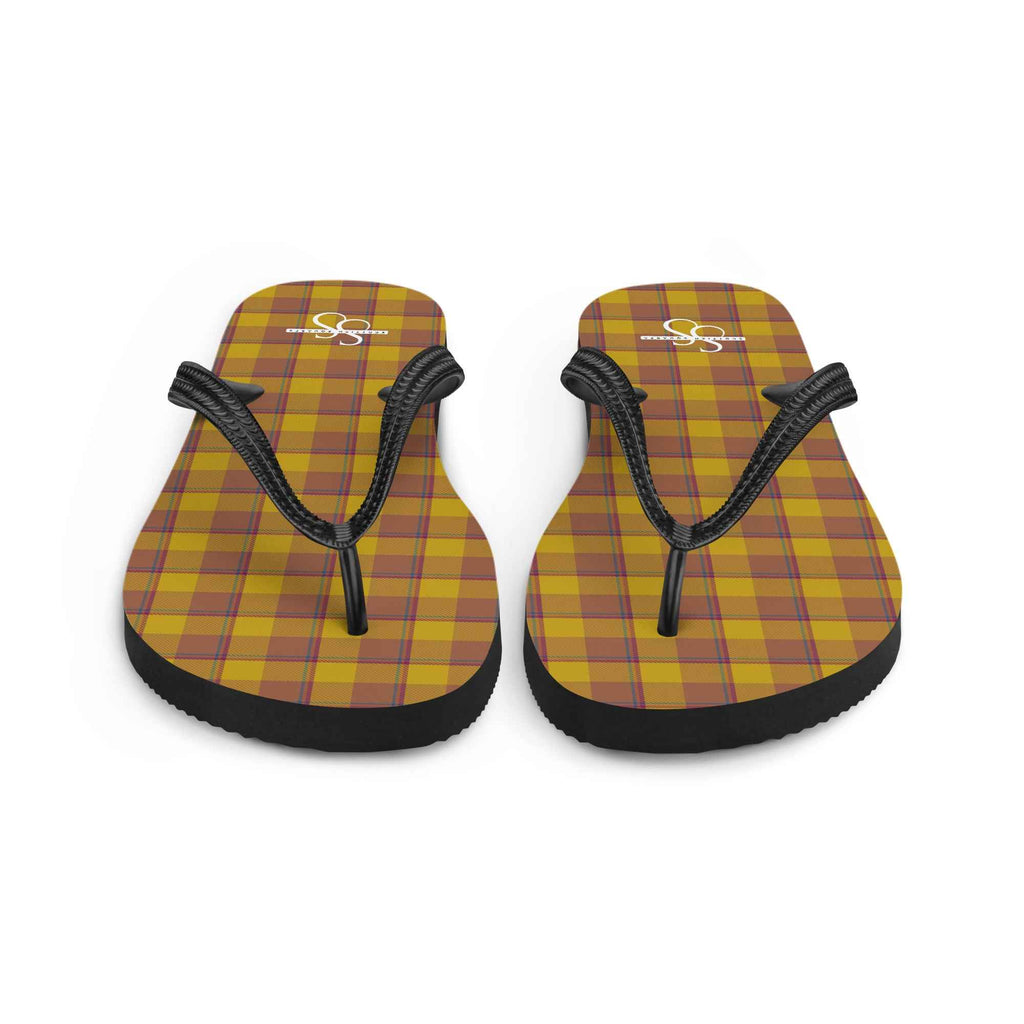 Potters Clay and Pizza Plaid Flip Flops - Scottish Squares