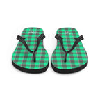 Spring Green and Finlandia Plaid Flip Flops - Scottish Squares