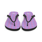 Viola and Dull Lavender Plaid Flip Flops - Scottish Squares