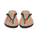 Spring Rain and Persimmon Plaid Flip Flops - Scottish Squares