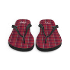 Old Brick and Cab Sav Plaid Flip Flops - Scottish Squares