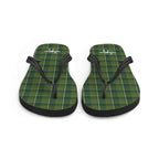 Woodland and Evergreen Plaid Flip Flops - Scottish Squares