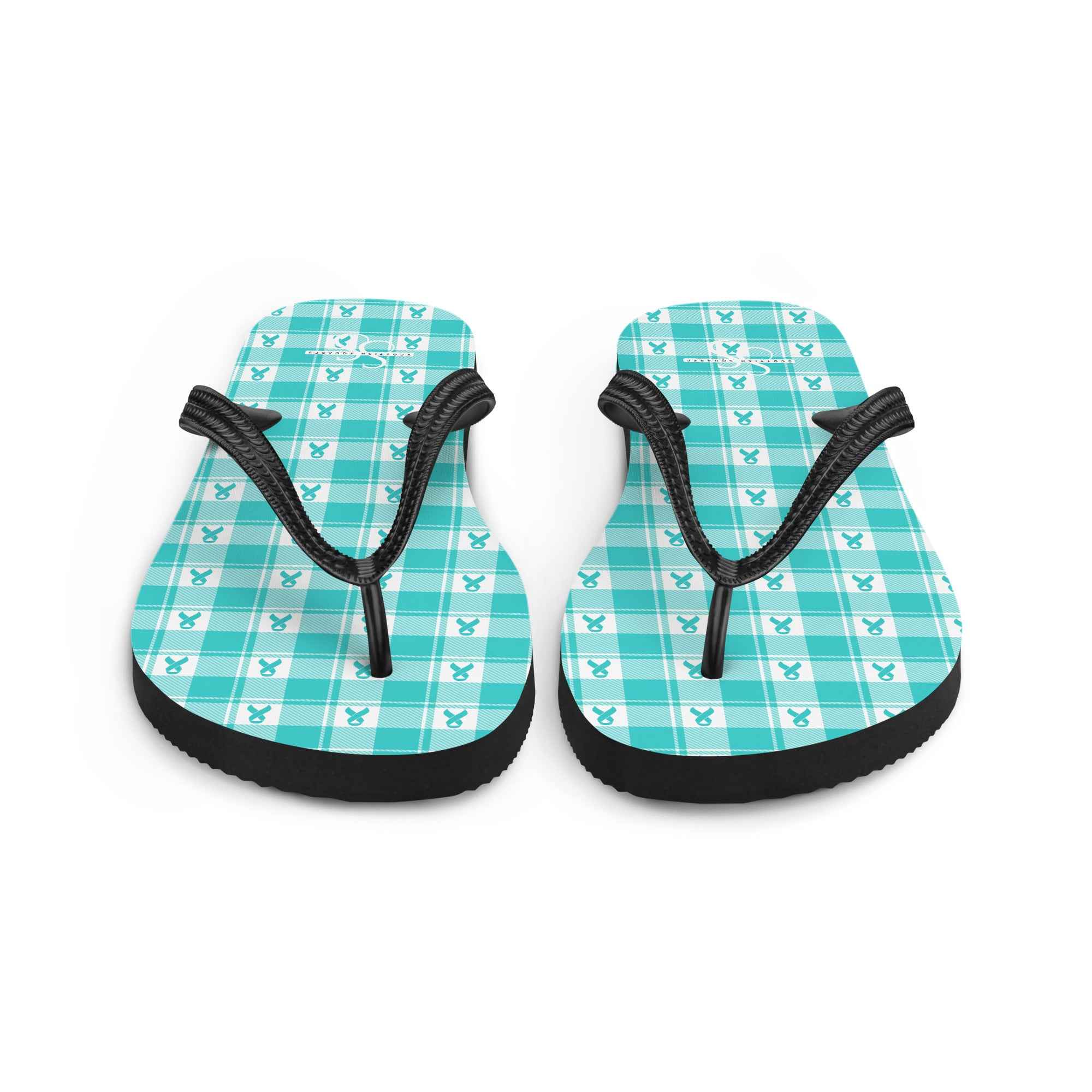 Flip Flops Ovarian Cancer Awareness Plaid - Scottish Squares
