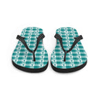 Flip Flops Cervical Cancer Awareness Plaid, Teal Ribbon, Supportive Gift - Scottish Squares