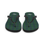 Flip Flops Green Blue Orange Plaid Tartan
