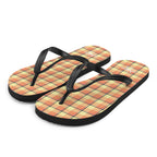 Claystone and Morning Mist Plaid Flip Flops - Scottish Squares