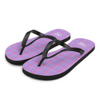 Viola and Dull Lavender Plaid Flip Flops - Scottish Squares