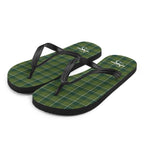 Woodland and Evergreen Plaid Flip Flops - Scottish Squares