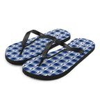 Flip Flops Colorectal Cancer Awareness Plaid, Dark Blue Ribbon, Supportive Gift - Scottish Squares