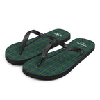 Flip Flops Green Blue Orange Plaid Tartan