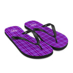 Electric Violet and Fuchsia Plaid Flip Flops - Scottish Squares