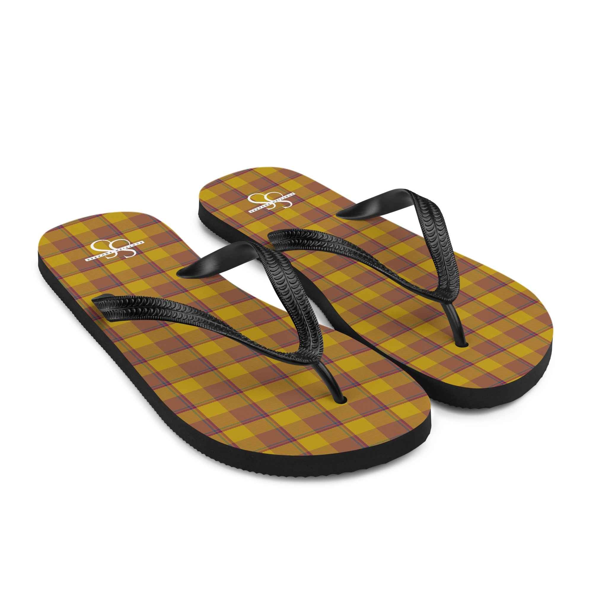 Potters Clay and Pizza Plaid Flip Flops - Scottish Squares