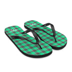 Spring Green and Finlandia Plaid Flip Flops - Scottish Squares