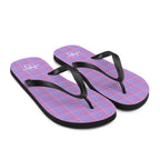 Viola and Dull Lavender Plaid Flip Flops - Scottish Squares